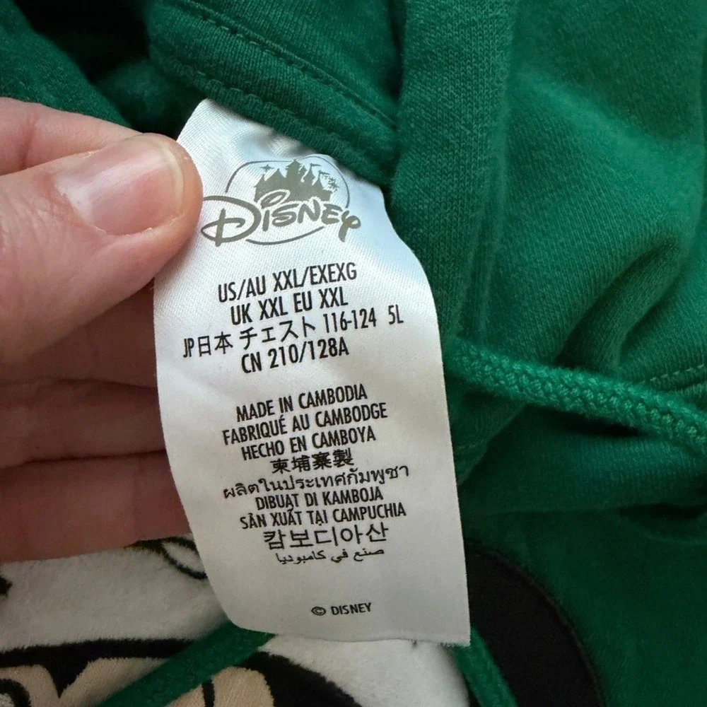 Disney Parks Disneyland Resort‎ Hoodie Unisex XXL 2XL Green Santa Mickey Mouse